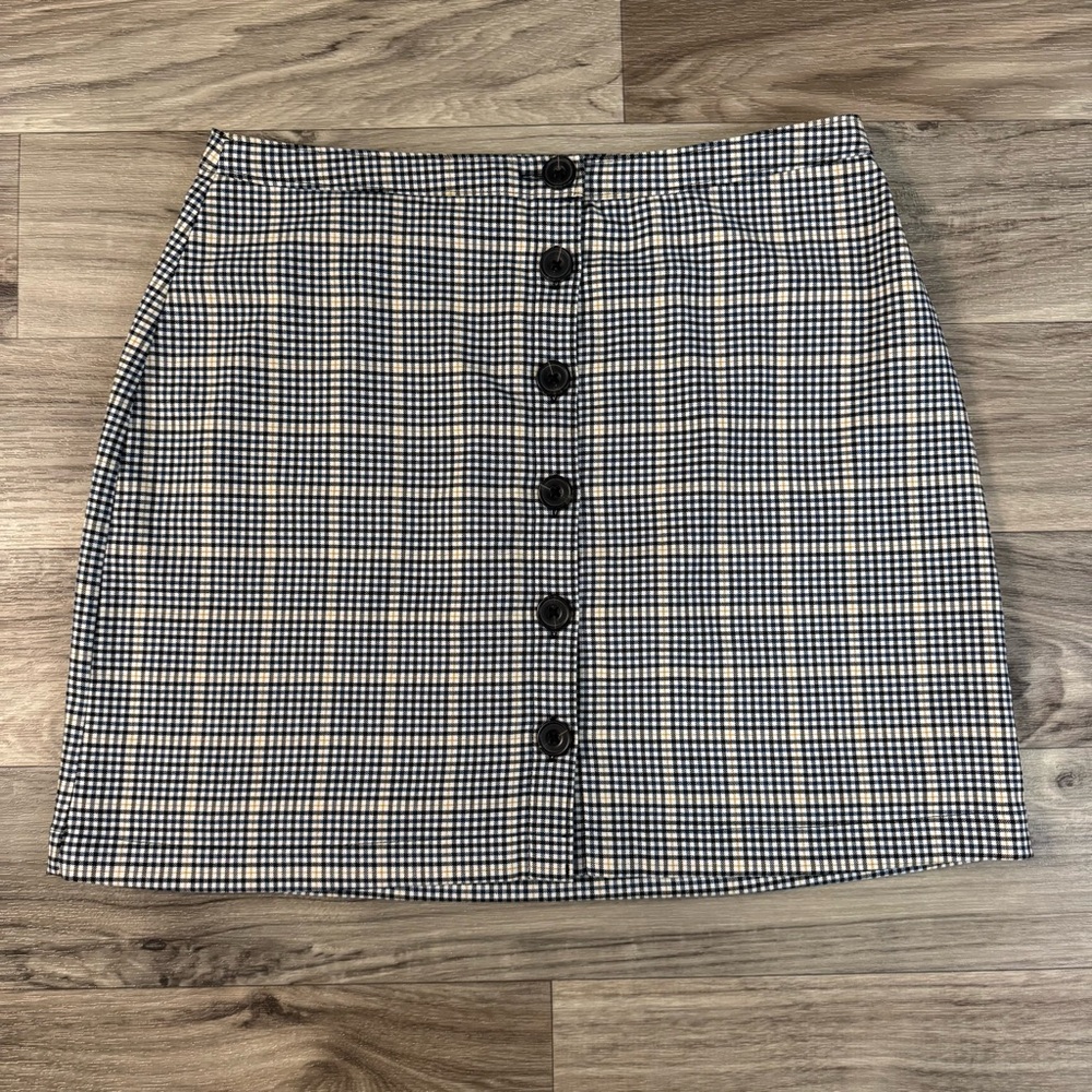 Abercrombie & Fitch Plaid Button Front Mini Skirt Size Medium